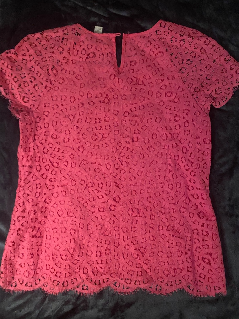 J. Crew Coral Lace Short Sleeve Blouse - Picture 2 of 4